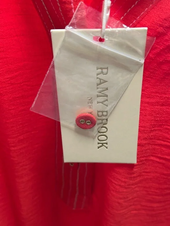 NWT Ramy Brook Carmen Midi Dress Flame Color Size XL - Picture 9 of 11